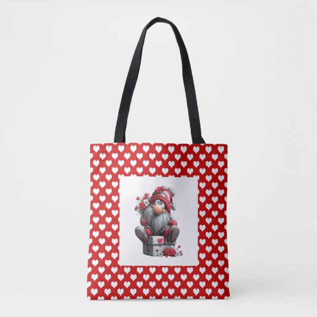 Bolso De Tela "A Love Note for You" Valentine Gnome (Anverso)
