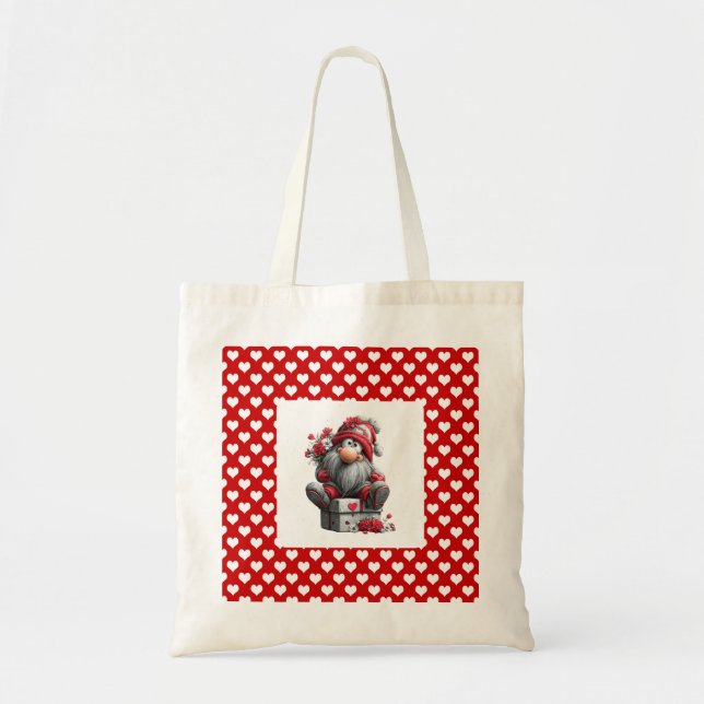 Bolso De Tela "A Love Note for You" Valentine Gnome (Frente)