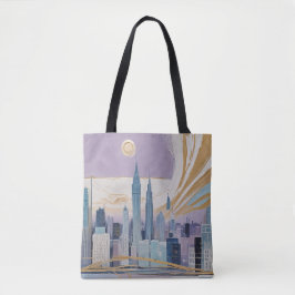 Bolso De Tela A Lunar Cityscape