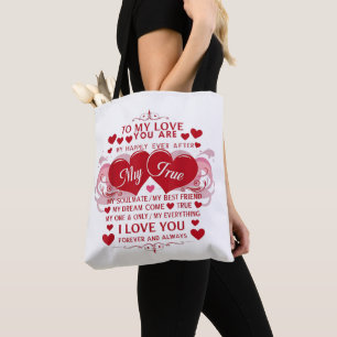 Bolso De Tela A Mi Amor Te Amo Por Siempre Y Siempre Te Amo.