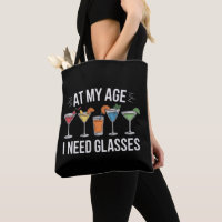 A Mi Edad Necesito Gafas Divertido Vino Alcool