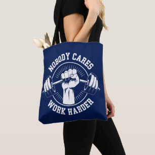 Bolso De Tela A nadie le importa trabajar más duro gimnasio