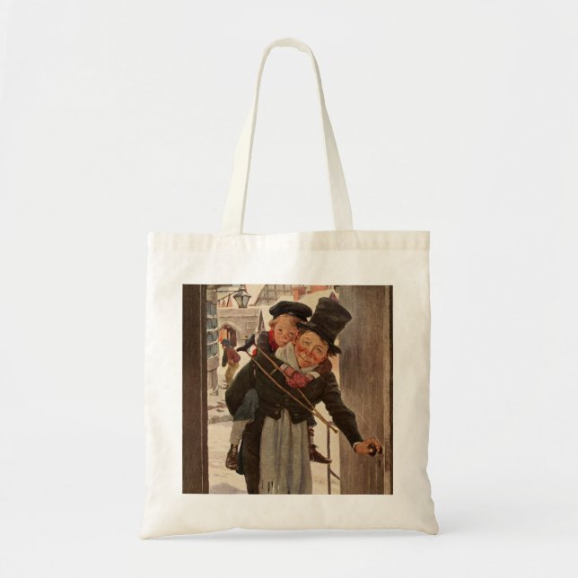 Bolso De Tela A Navidades Carol: Tim y Cratchit (Frente)