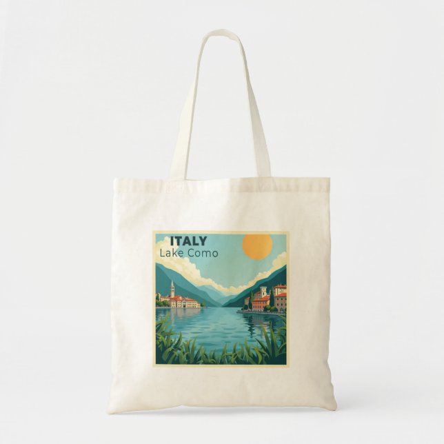 Bolso De Tela A Nostalgic Classic Travel Poster – Italy Lake Com (Frente)