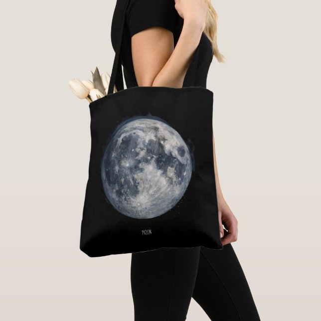 Bolso De Tela A painting of the moon in a space (Detalle)