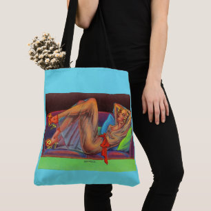 Bolso De Tela a principios de la década de 1940 Hermosa impresi