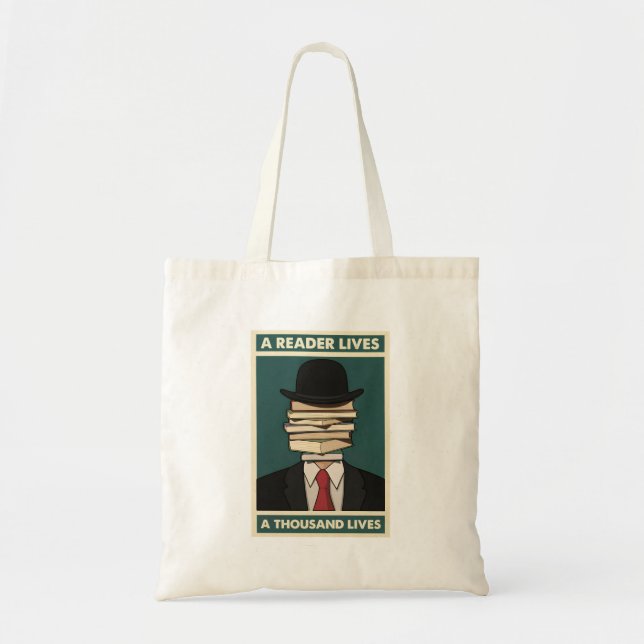 Bolso De Tela A Reader Lives a Thousand Lives Bibliophile Wisdom (Frente)