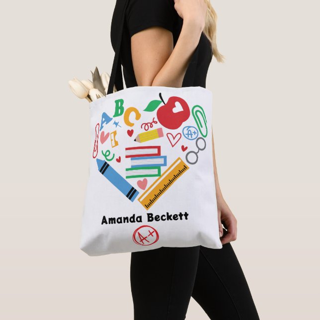 Bolso De Tela A+ Teacher School Supplies Tote (Detalle)