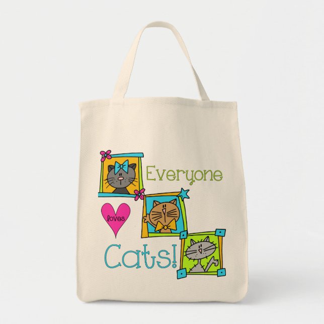 Bolso De Tela A todos les gustan los gatos (Frente)