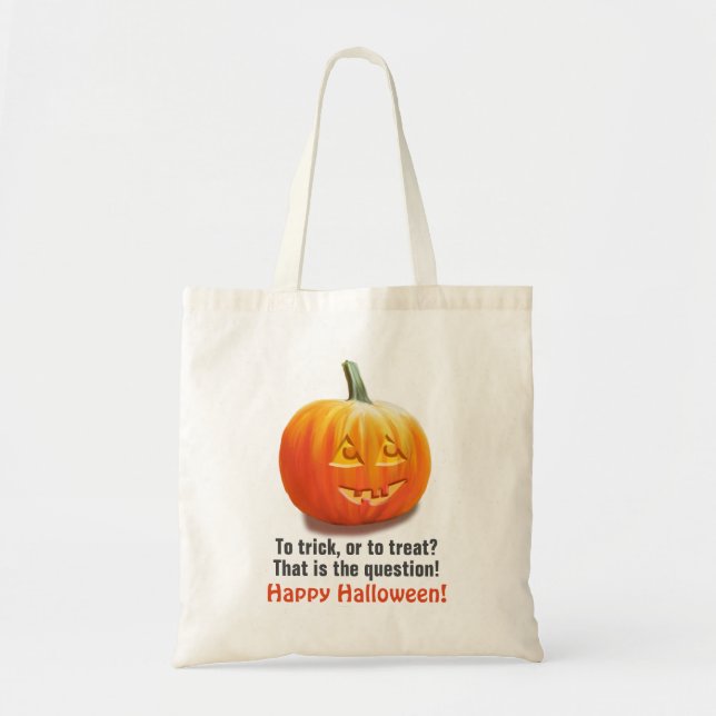 Bolso De Tela ¿A Truco o a Tratar? Halloween Jack o'Lantern Adul (Frente)