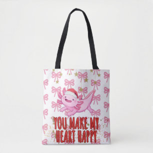 Bolso De Tela Aaxolotl de circunferencia rosa