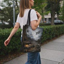 Bolso De Tela Abandoned Port — Pirate Harbor Scene Poster