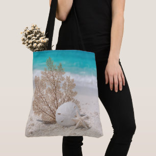 Bolso De Tela Abanico de Mar con Dólar de Arena y Estrella de Ma