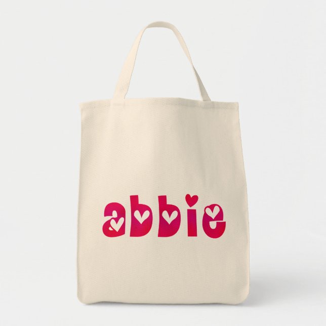 Bolso De Tela Abbie en Hearts Tote Bag (Frente)