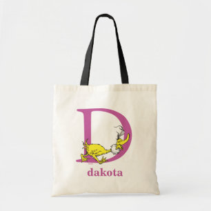 Bolso De Tela ABC del Dr. Seuss: Letra D - Púrpura   Añadir su n