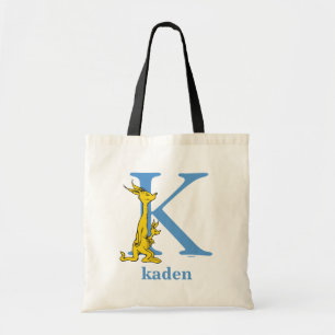 Bolso De Tela ABC del Dr. Seuss: Letra K - Azul   Añadir su nomb