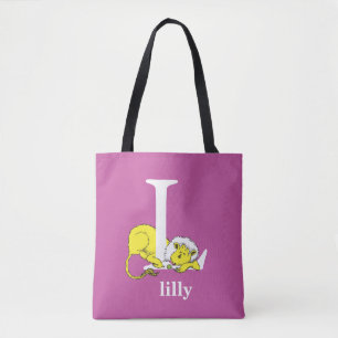 Bolso De Tela ABC del Dr. Seuss: Letra L - Blanco   Añadir su no