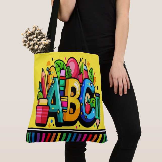 Bolso De Tela ABC MÍRAME - Ver atrás (Detalle)