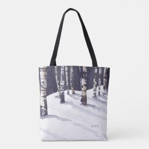 Bolso De Tela Abedules de blanco puro
