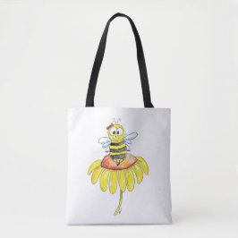 Bolso De Tela Abeja caprichosa sobre una flor