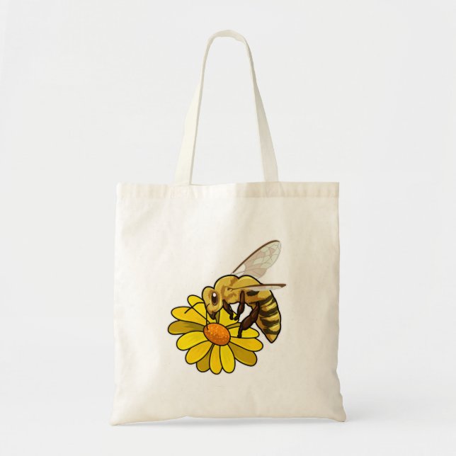 Bolso De Tela Abeja con flor (Frente)
