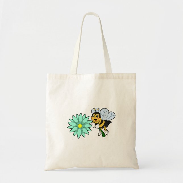 Bolso De Tela Abeja con flor.PNG (Frente)