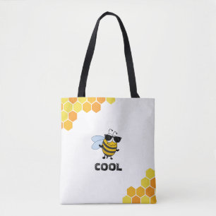 Bolso De Tela Abeja Cool   Abeja Personalizada Divertida y de Mo