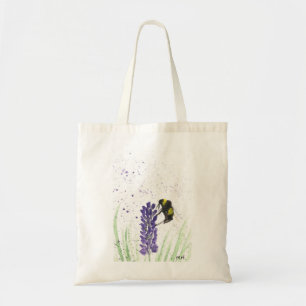 Bolso De Tela Abeja de burbujas y acuarela de lavanda