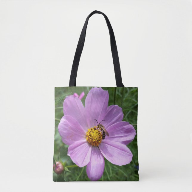 Bolso De Tela abeja en flor (Anverso)