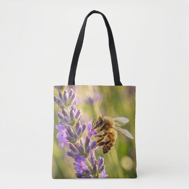 Bolso De Tela Abeja en lavanda (Anverso)