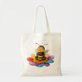 Bolso De Tela Abeja En Una Flor Vibrante Haciendo Yoga