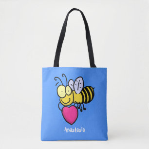 Bolso De Tela Abeja graciosa y linda con ilustracion personaliza