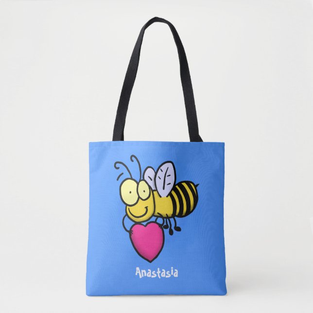 Bolso De Tela Abeja graciosa y linda con ilustracion personaliza (Anverso)