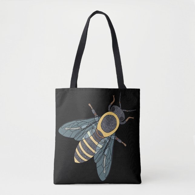 Bolso De Tela Abeja melífera (soltera negra) - Tote (Anverso)