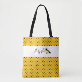 Bolso De Tela Abeja ocupada, pequeños puntos negros Tote de homb