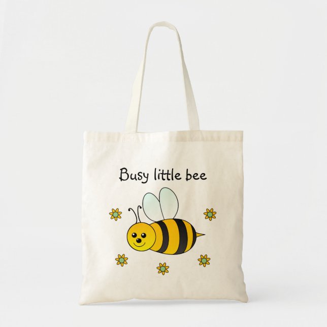Bolso De Tela Abeja Ocupada Personalizada  (Frente)
