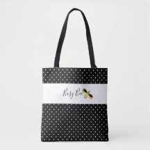 Abeja ocupada, Tote de hombro de puntos blancos pe