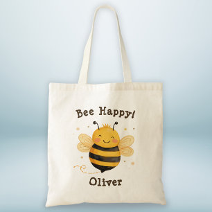 Bolso De Tela Abeja regordeta linda "Sé feliz"