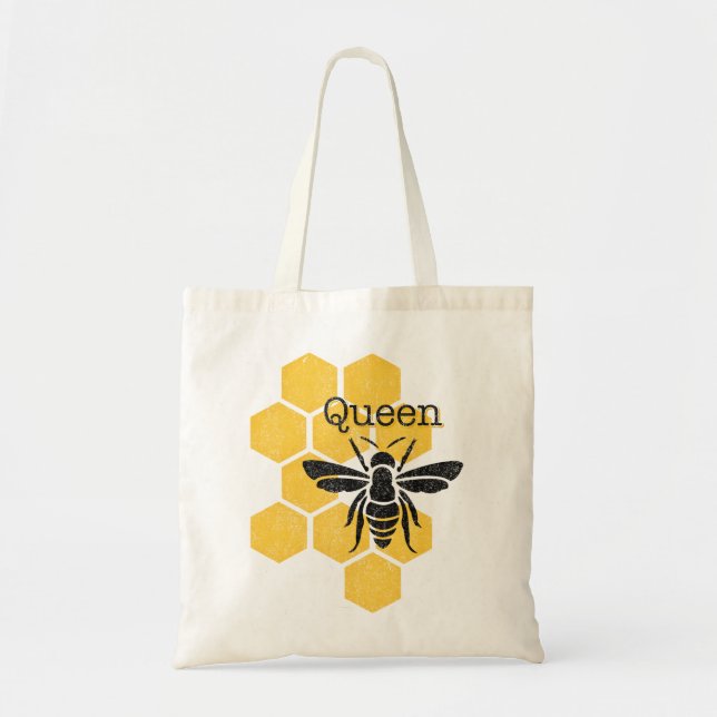 Bolso De Tela Abeja reina del panal (Frente)