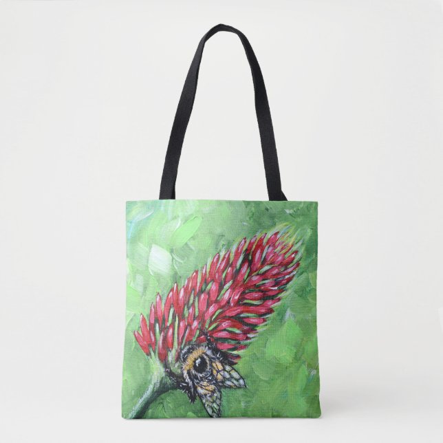 Bolso De Tela Abeja sobre la pintura de los enamorados de Crimso (Anverso)