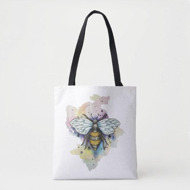 Bolso De Tela Abeja Y Lavado De Arcoiris (Anverso)