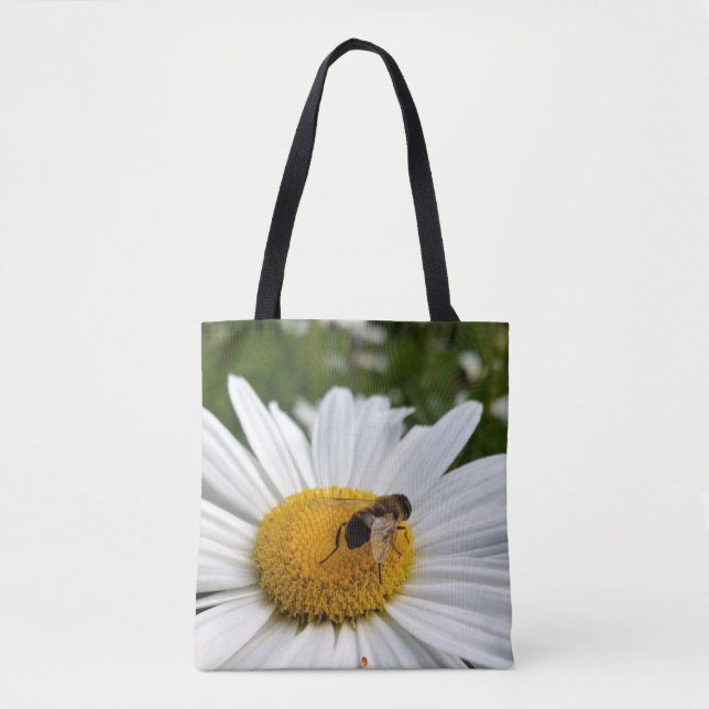 Bolso De Tela abeja y margarita (Anverso)