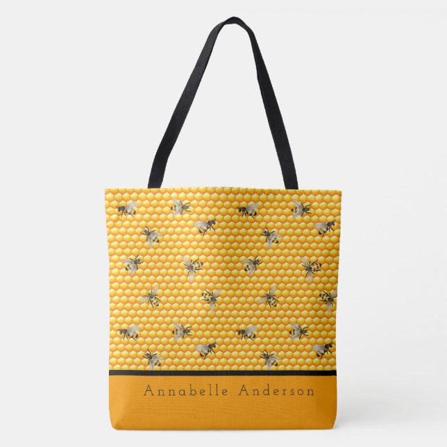Bolso De Tela Abejas con el pepino personalizado (Anverso)