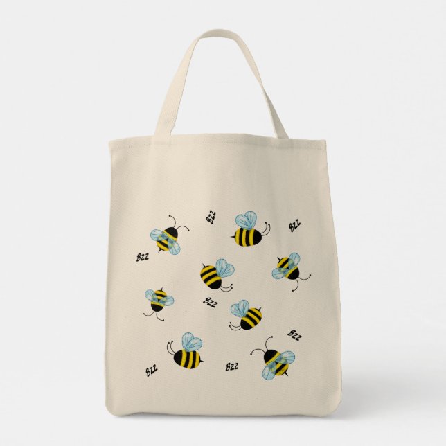 Bolso De Tela Abejas de burbujas ocupadas reutilizables transpor (Reverso)