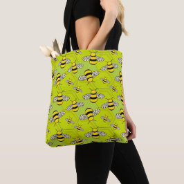 Bolso De Tela Abejas de burbujas personalizado y amarillo verde