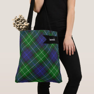Bolso De Tela Abercrombie Blue Green Tartan Plaid Scottish