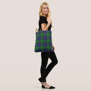 Bolso De Tela Abercrombie Blue Green Tartan Plaid Scottish