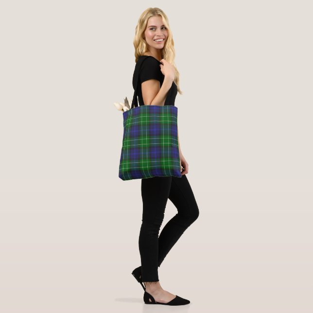 Bolso De Tela Abercrombie Blue Green Tartan Plaid Scottish (Puesto)