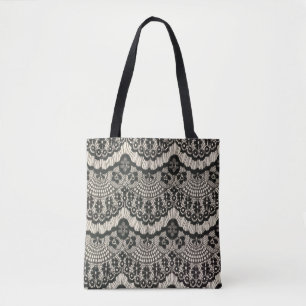 Bolso De Tela Abertura de encaje de tela. Ornamento floral de e