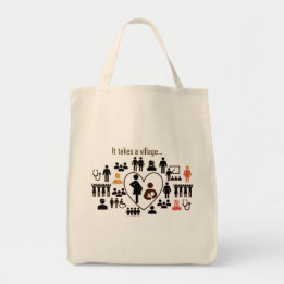 Bolso De Tela ABM Se necesita un Tote de compras en la aldea